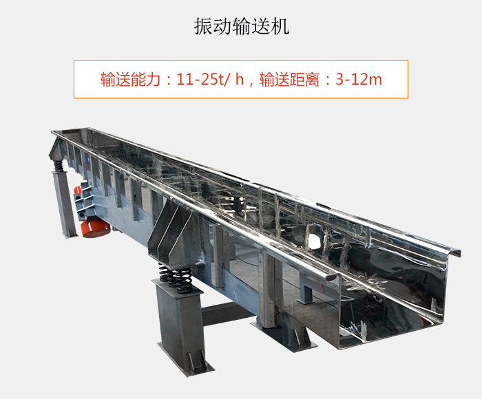 振動(dòng)輸送機(jī)：輸送能力：11-25t/ h，輸送距離：3-12m
